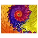 Fractal Spiral Bright Colors One Side Premium Plush Fleece Blanket (Medium)