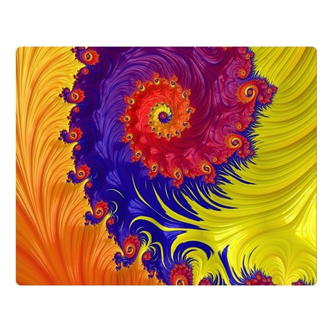 Fractal Spiral Bright Colors One Side Premium Plush Fleece Blanket (Large) from ArtsNow.com 80 x60  Blanket Front