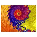 Fractal Spiral Bright Colors One Side Premium Plush Fleece Blanket (Extra Small)