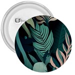 Green Nature Bohemian Painting Leaves Foliage 3  Buttons