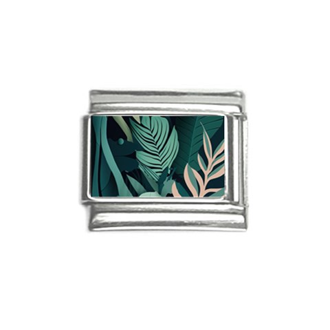 Green Nature Bohemian Painting Leaves Foliage Italian Charm (9mm) from ArtsNow.com Front