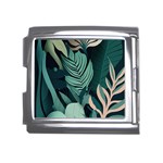 Green Nature Bohemian Painting Leaves Foliage Mega Link Italian Charm (18mm)