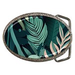 Green Nature Bohemian Painting Leaves Foliage Belt Buckles