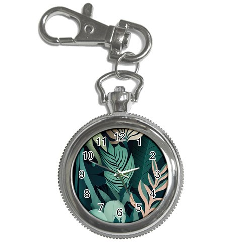 Green Nature Bohemian Painting Leaves Foliage Key Chain Watches from ArtsNow.com Front