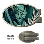 Green Nature Bohemian Painting Leaves Foliage Money Clips (Oval) 