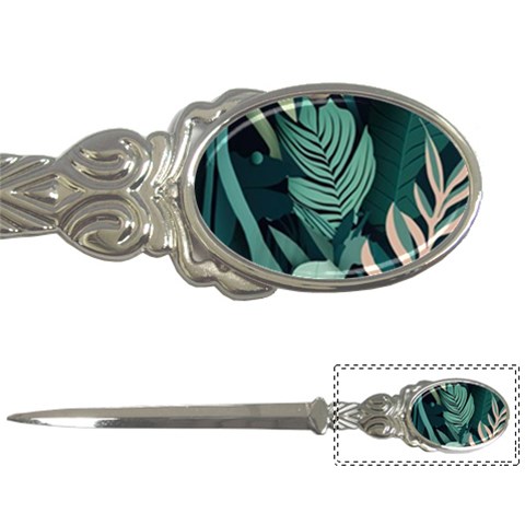 Green Nature Bohemian Painting Leaves Foliage Letter Opener from ArtsNow.com Front