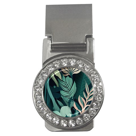 Green Nature Bohemian Painting Leaves Foliage Money Clips (CZ)  from ArtsNow.com Front