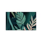 Green Nature Bohemian Painting Leaves Foliage Sticker (Rectangular)