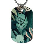 Green Nature Bohemian Painting Leaves Foliage Dog Tag (One Side)