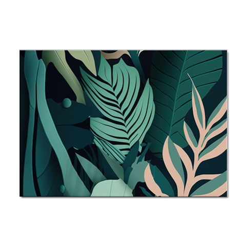 Green Nature Bohemian Painting Leaves Foliage Sticker A4 (10 pack) from ArtsNow.com Front