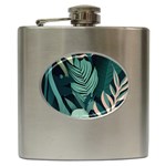 Green Nature Bohemian Painting Leaves Foliage Hip Flask (6 oz)