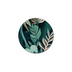 Green Nature Bohemian Painting Leaves Foliage Golf Ball Marker