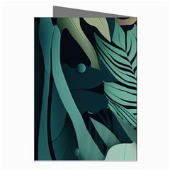 Green Nature Bohemian Painting Leaves Foliage Greeting Cards (Pkg of 8) from ArtsNow.com Right