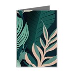 Green Nature Bohemian Painting Leaves Foliage Mini Greeting Card