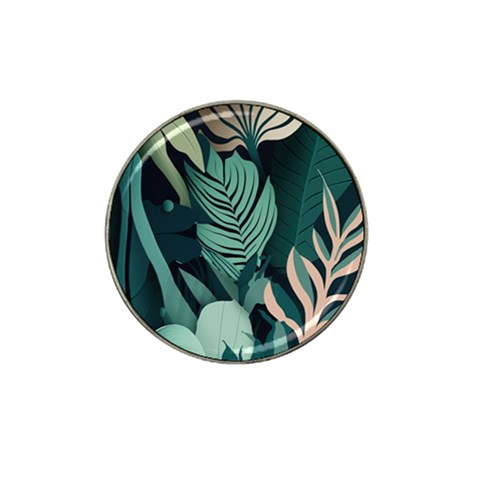 Green Nature Bohemian Painting Leaves Foliage Hat Clip Ball Marker (10 pack) from ArtsNow.com Front