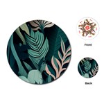 Green Nature Bohemian Painting Leaves Foliage Playing Cards Single Design (Round)