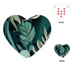 Green Nature Bohemian Painting Leaves Foliage Playing Cards Single Design (Heart)