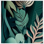 Green Nature Bohemian Painting Leaves Foliage Canvas 20  x 20 