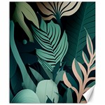 Green Nature Bohemian Painting Leaves Foliage Canvas 20  x 24 