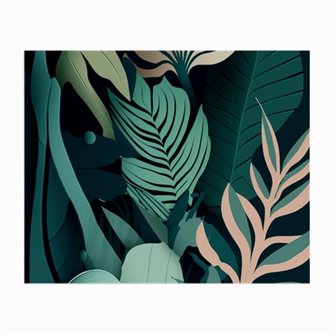 Green Nature Bohemian Painting Leaves Foliage Small Glasses Cloth (2 Sides) from ArtsNow.com Front
