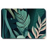 Green Nature Bohemian Painting Leaves Foliage Large Doormat