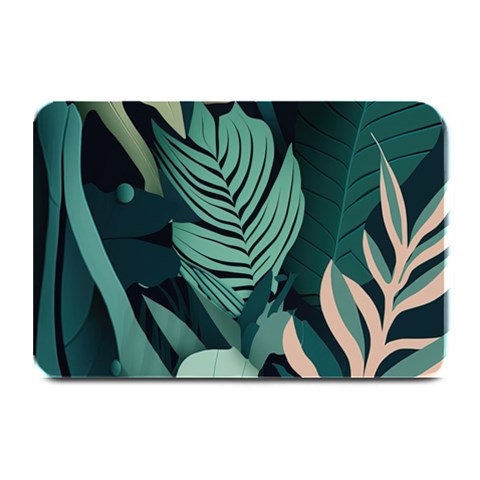 Green Nature Bohemian Painting Leaves Foliage Plate Mats from ArtsNow.com 18 x12  Plate Mat