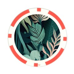 Green Nature Bohemian Painting Leaves Foliage Poker Chip Card Guard from ArtsNow.com Front