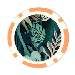 Green Nature Bohemian Painting Leaves Foliage Poker Chip Card Guard from ArtsNow.com Front