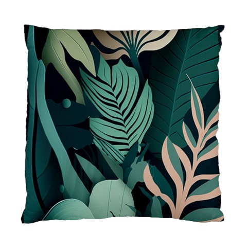 Green Nature Bohemian Painting Leaves Foliage Standard Cushion Case (One Side) from ArtsNow.com Front