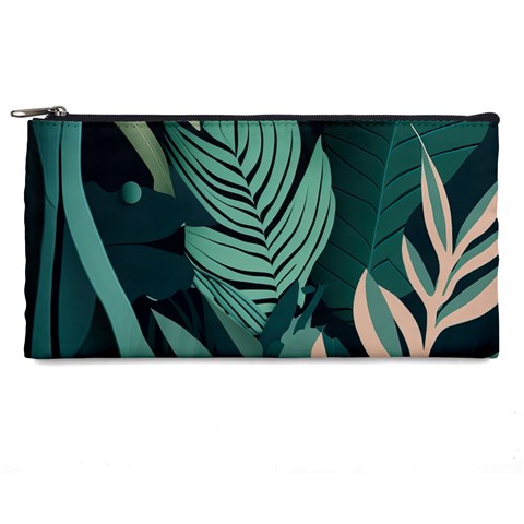Green Nature Bohemian Painting Leaves Foliage Pencil Case from ArtsNow.com Front