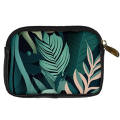 Green Nature Bohemian Painting Leaves Foliage Digital Camera Leather Case from ArtsNow.com Back