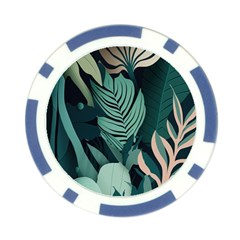 Green Nature Bohemian Painting Leaves Foliage Poker Chip Card Guard (10 pack) from ArtsNow.com Front