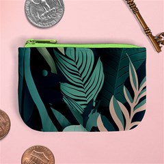 Green Nature Bohemian Painting Leaves Foliage Mini Coin Purse from ArtsNow.com Front