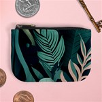 Green Nature Bohemian Painting Leaves Foliage Mini Coin Purse