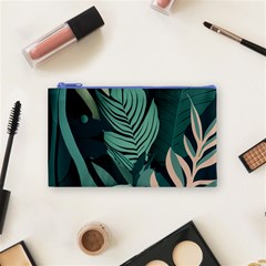 Green Nature Bohemian Painting Leaves Foliage Cosmetic Bag (Small) from ArtsNow.com Front