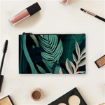 Green Nature Bohemian Painting Leaves Foliage Cosmetic Bag (Small)