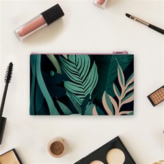 Green Nature Bohemian Painting Leaves Foliage Cosmetic Bag (Small) from ArtsNow.com Back