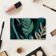 Green Nature Bohemian Painting Leaves Foliage Cosmetic Bag (Small) from ArtsNow.com Back