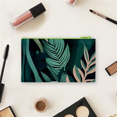 Green Nature Bohemian Painting Leaves Foliage Cosmetic Bag (Small) from ArtsNow.com Back