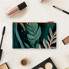 Green Nature Bohemian Painting Leaves Foliage Cosmetic Bag (Small) from ArtsNow.com Back
