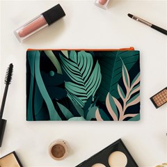 Green Nature Bohemian Painting Leaves Foliage Cosmetic Bag (Medium) from ArtsNow.com Back