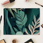 Green Nature Bohemian Painting Leaves Foliage Cosmetic Bag (XL)