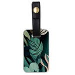 Green Nature Bohemian Painting Leaves Foliage Luggage Tag (one side)