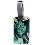 Green Nature Bohemian Painting Leaves Foliage Luggage Tag (two sides)