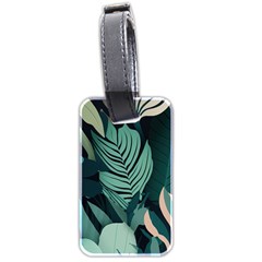 Green Nature Bohemian Painting Leaves Foliage Luggage Tag (two sides) from ArtsNow.com Back