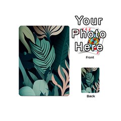 Green Nature Bohemian Painting Leaves Foliage Playing Cards 54 Designs (Mini) from ArtsNow.com Back