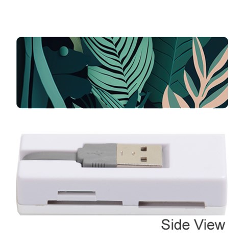 Green Nature Bohemian Painting Leaves Foliage Memory Card Reader (Stick) from ArtsNow.com Front