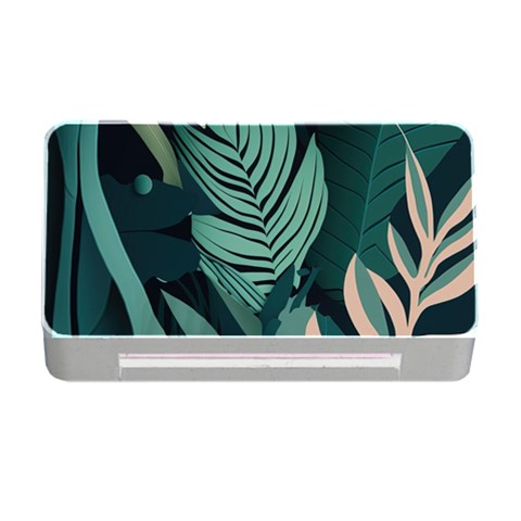 Green Nature Bohemian Painting Leaves Foliage Memory Card Reader with CF from ArtsNow.com Front