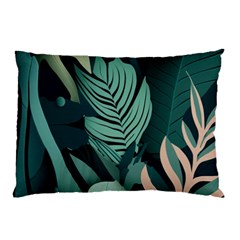 Green Nature Bohemian Painting Leaves Foliage Pillow Case (Two Sides) from ArtsNow.com Front
