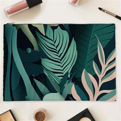 Green Nature Bohemian Painting Leaves Foliage Cosmetic Bag (XXL) from ArtsNow.com Front